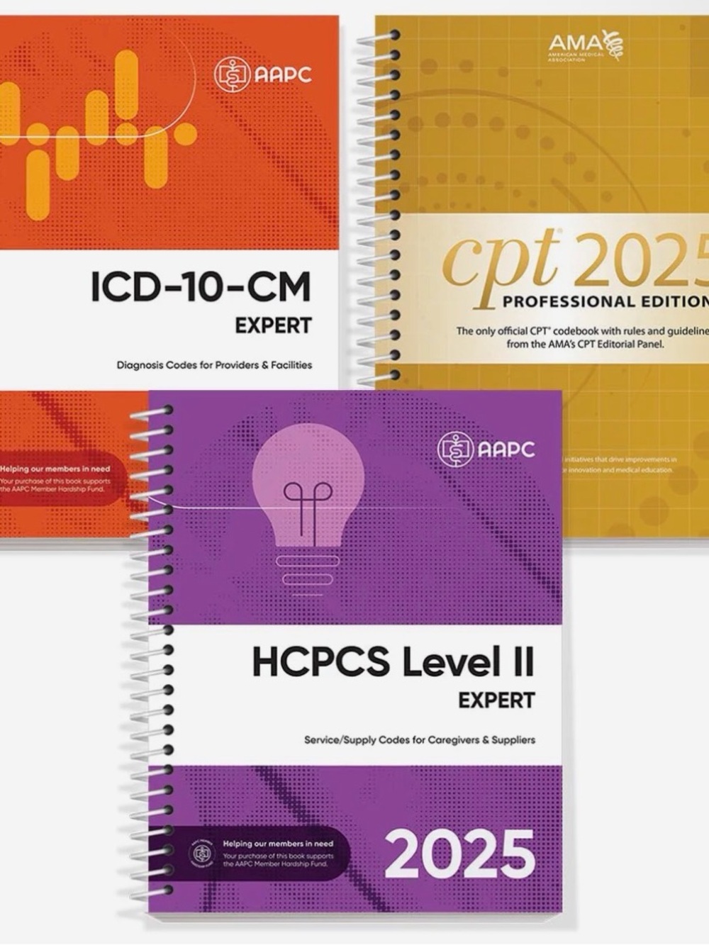 AAPC Billing and Coding Trio Books. 2025 Edition